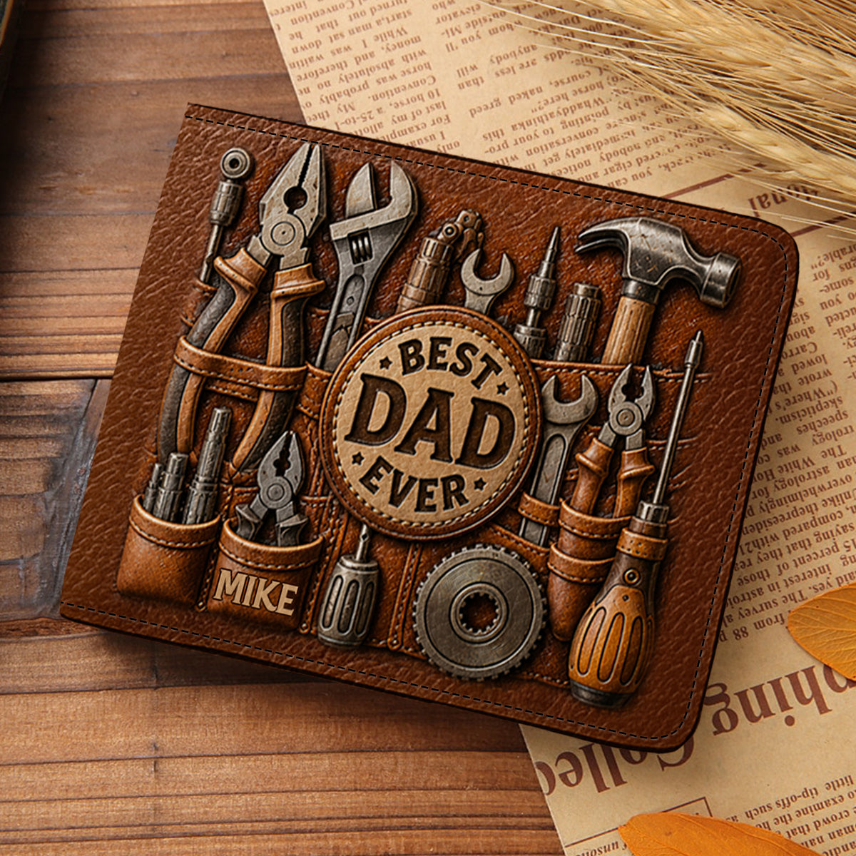 Personalisierte Lederbörse für Papa/Opa - Das perfekte Geschenk