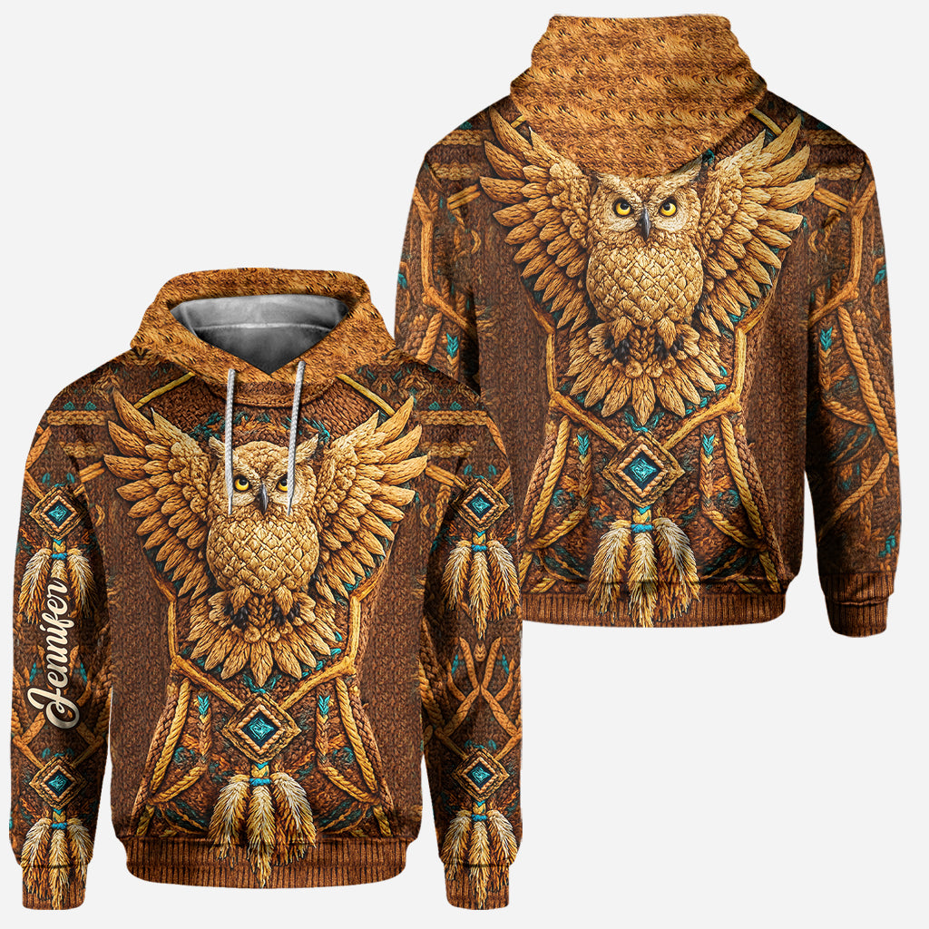 Native American Owl - Personalized American Indian Hoodie and Leggings