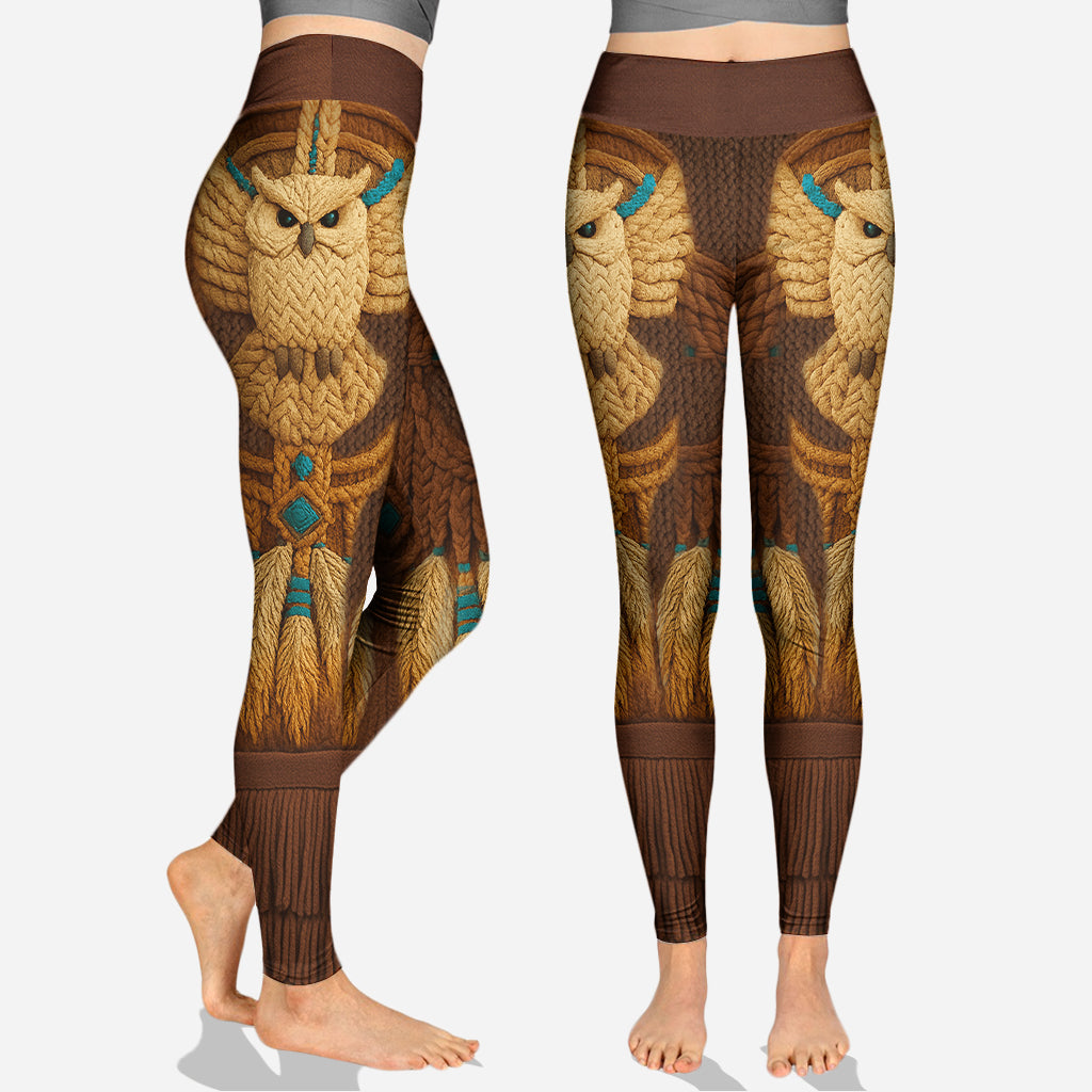 Native American Owl - Personalized American Indian Hoodie and Leggings