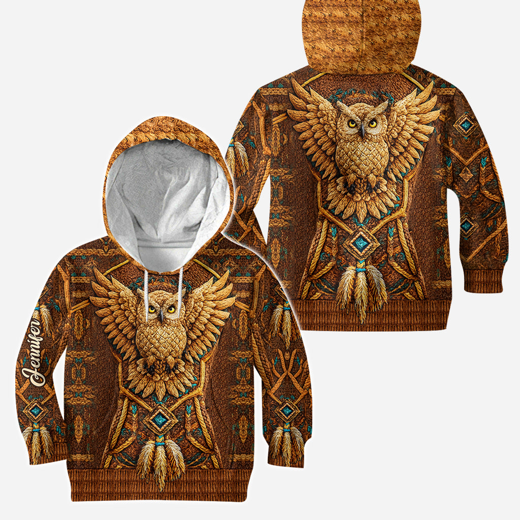 Native American Owl - Personalized American Indian Hoodie and Leggings