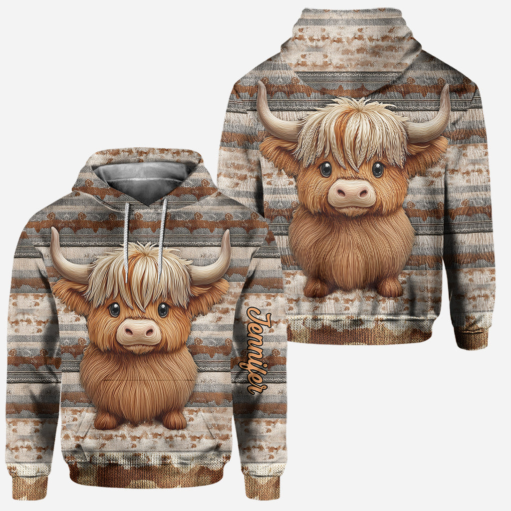 Cute Highland Cow - Personalized Highland Cow Hoodie and Leggings