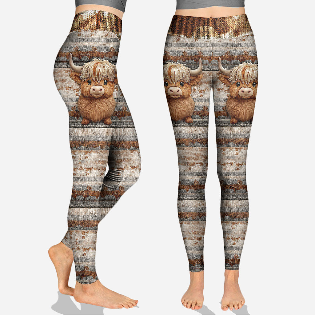 Cute Highland Cow - Personalized Highland Cow Hoodie and Leggings
