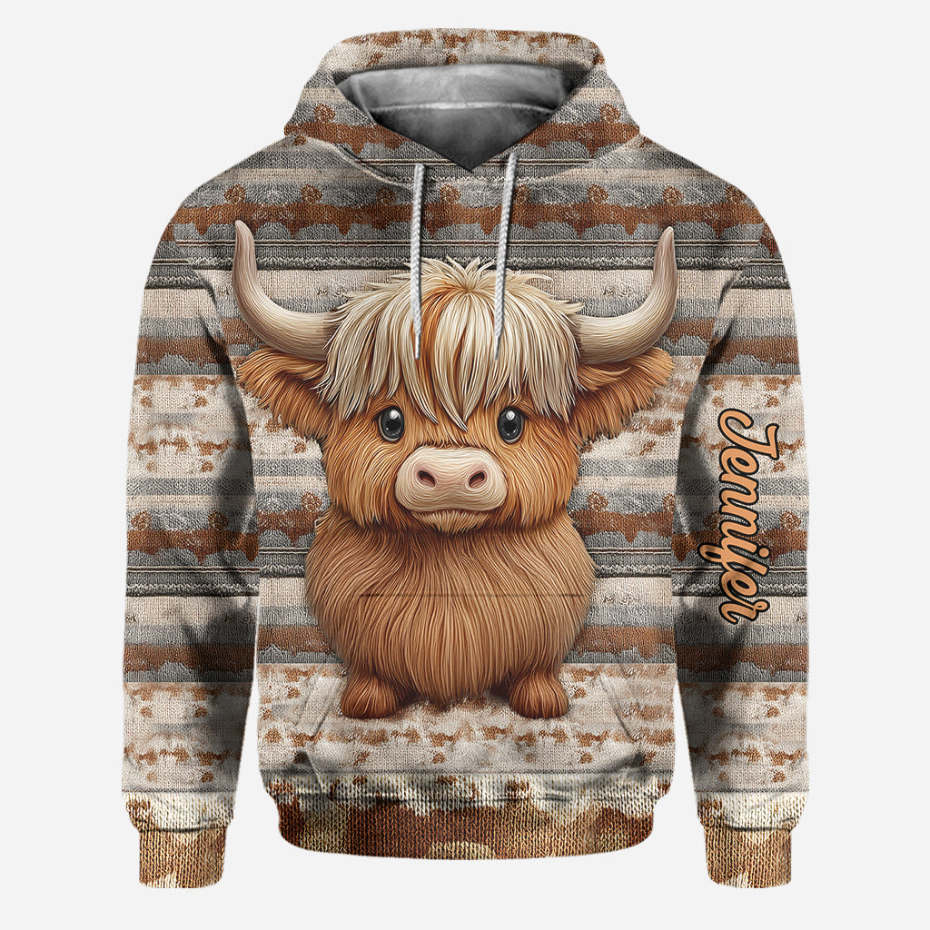 Cute Highland Cow - Personalized Highland Cow Hoodie and Leggings