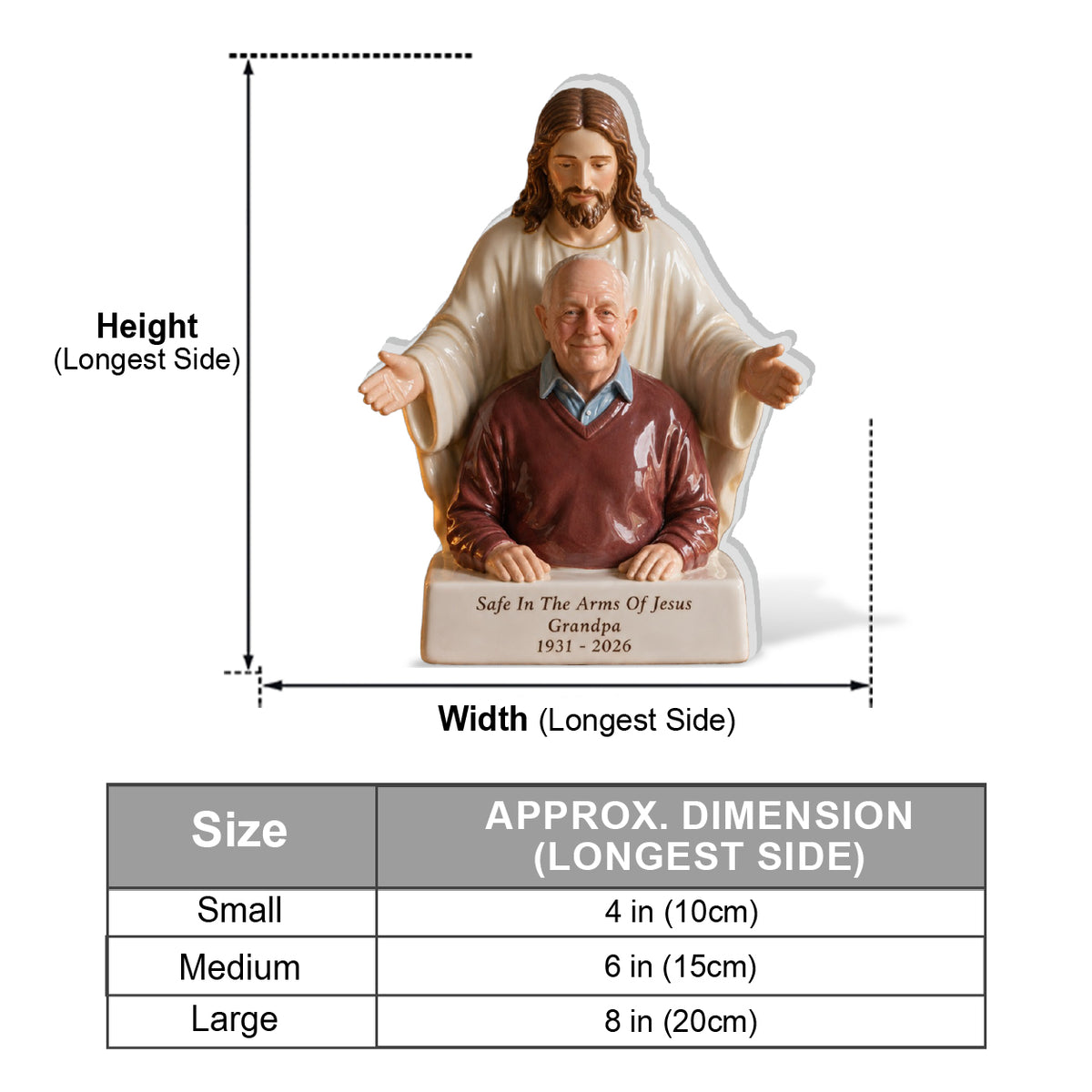 The Arms Of Jesus - Personalized Memorial 3D Plaque