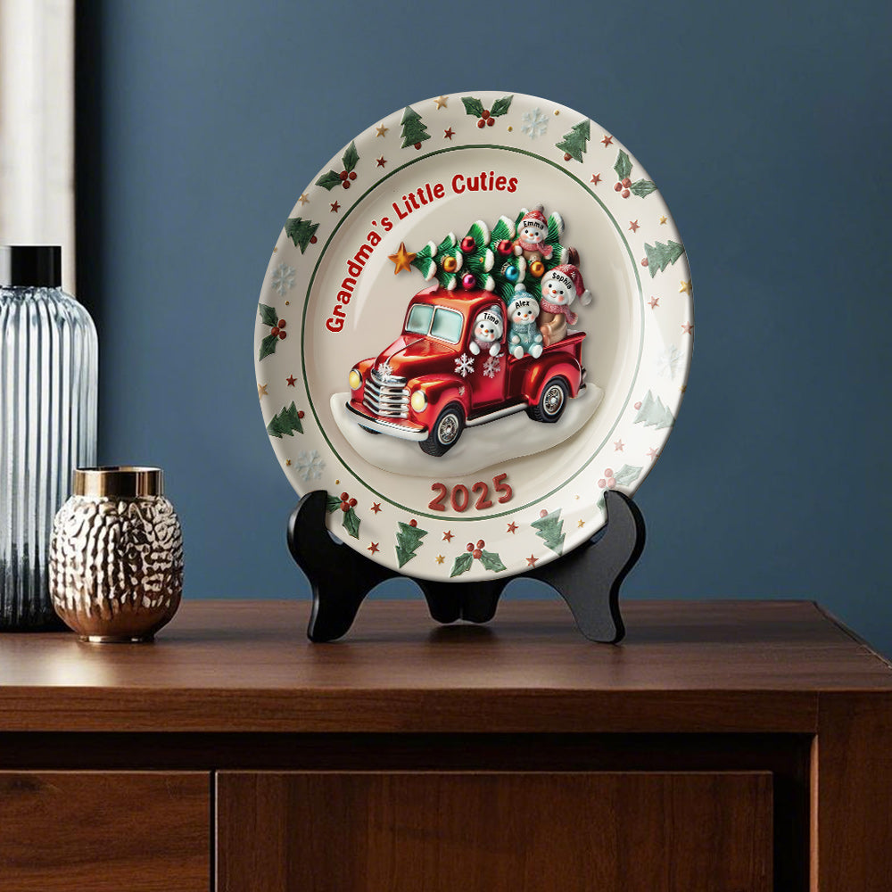 Grandma's Sweethearts - Personalized Grandma Ceramic Round Plate