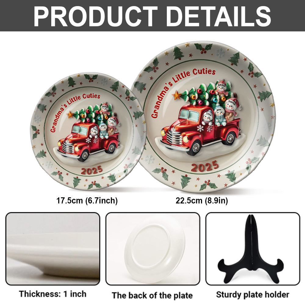 Grandma's Sweethearts - Personalized Grandma Ceramic Round Plate