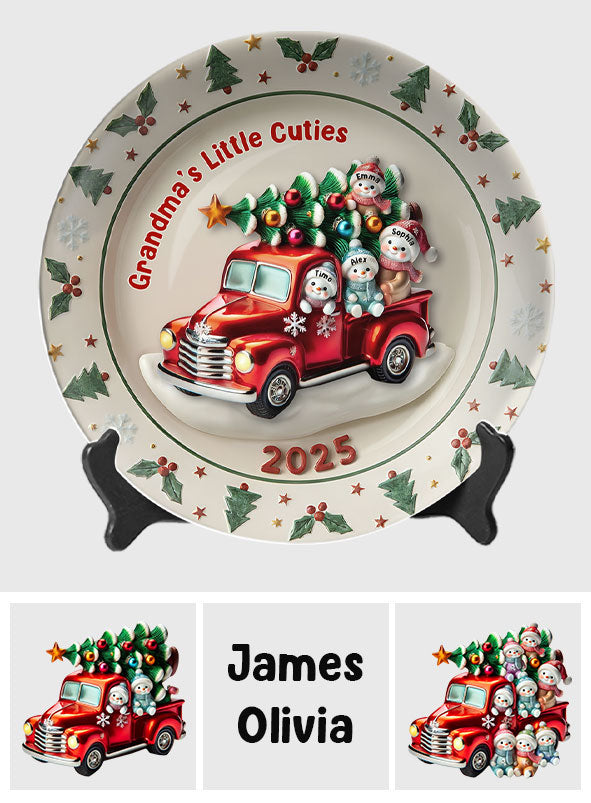 Grandma's Sweethearts - Personalized Grandma Ceramic Round Plate