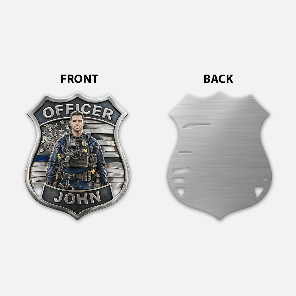 Police Officer - Personalized Police Officer 3D Printed Cut Metal Sign
