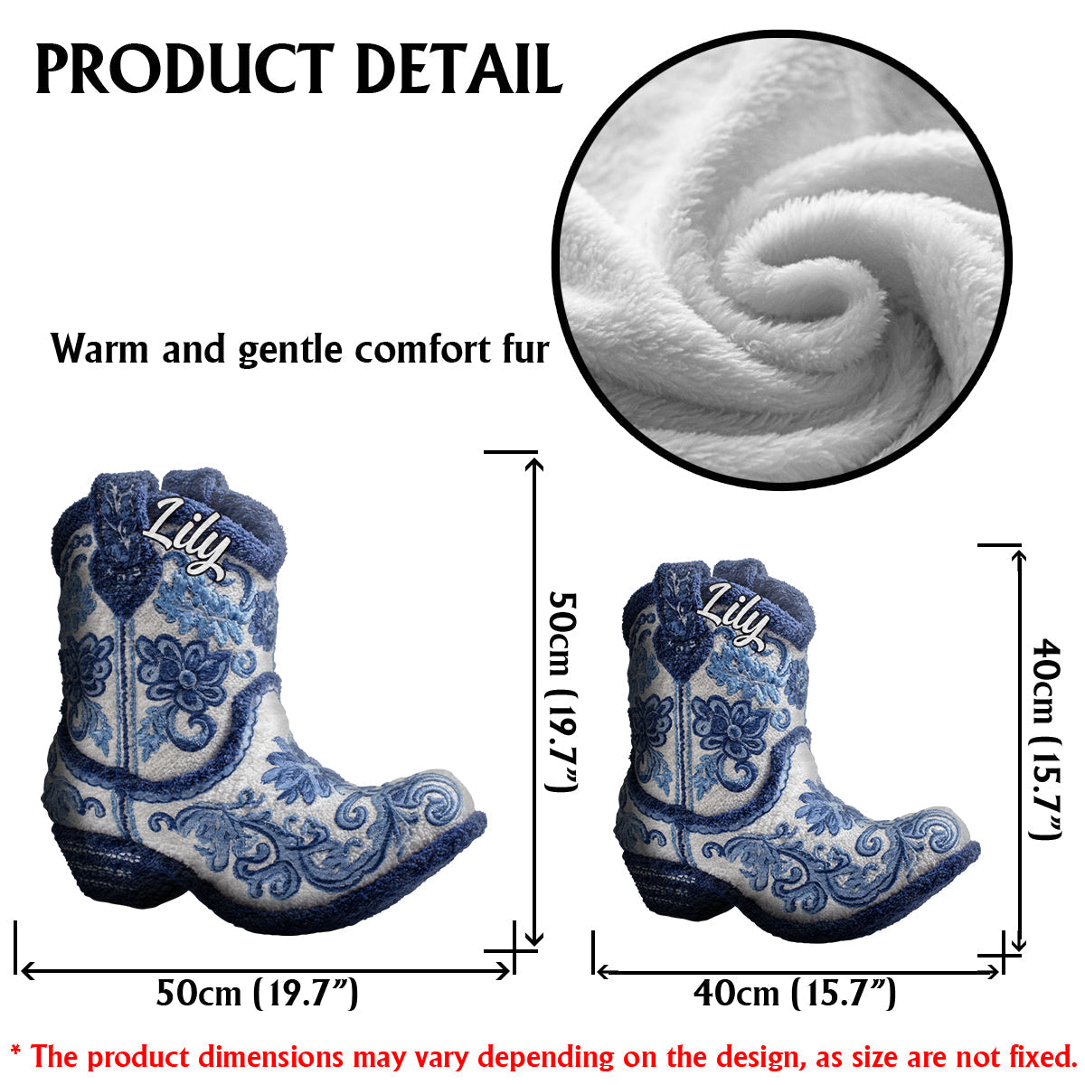 Starke Cowgirl – Personalisiertes Cowgirl-Kissen aus Kunstfell in Form eines Cowgirls