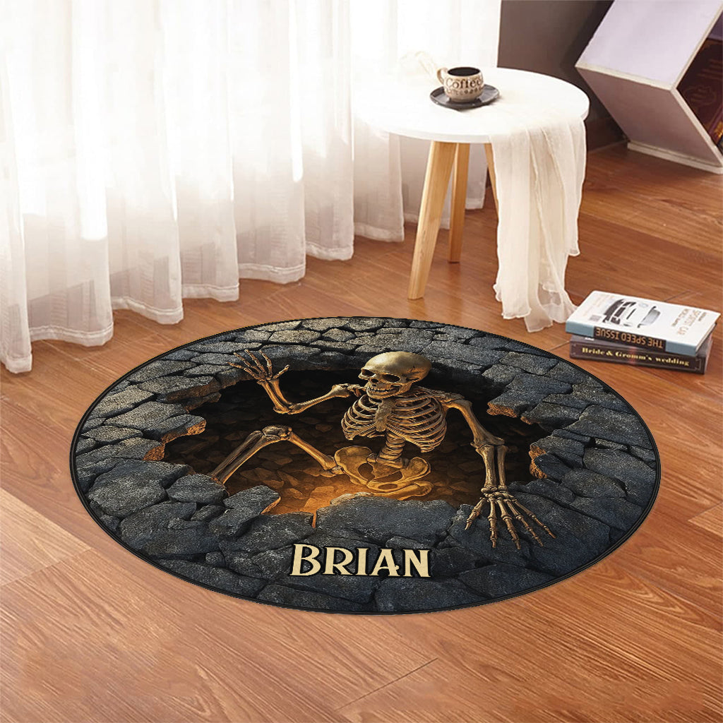 Spooky Halloween - Personalized Skull Round Rug