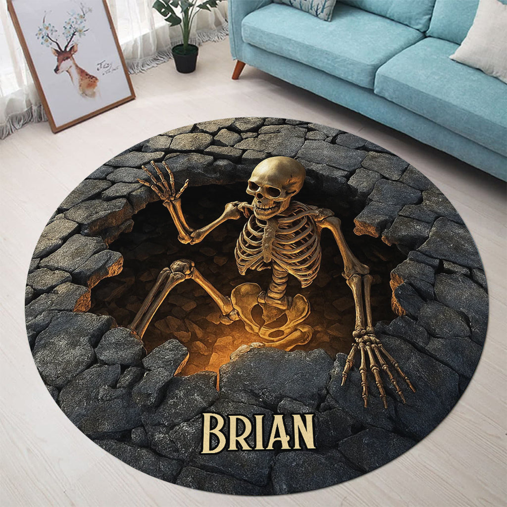 Spooky Halloween - Personalized Skull Round Rug