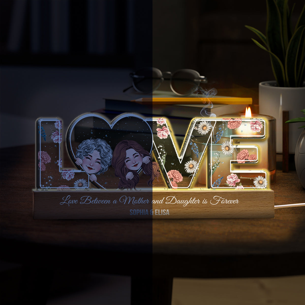 Love Between A Mother And Daughter Is Forever - Personalized Mother Custom LED Night Light