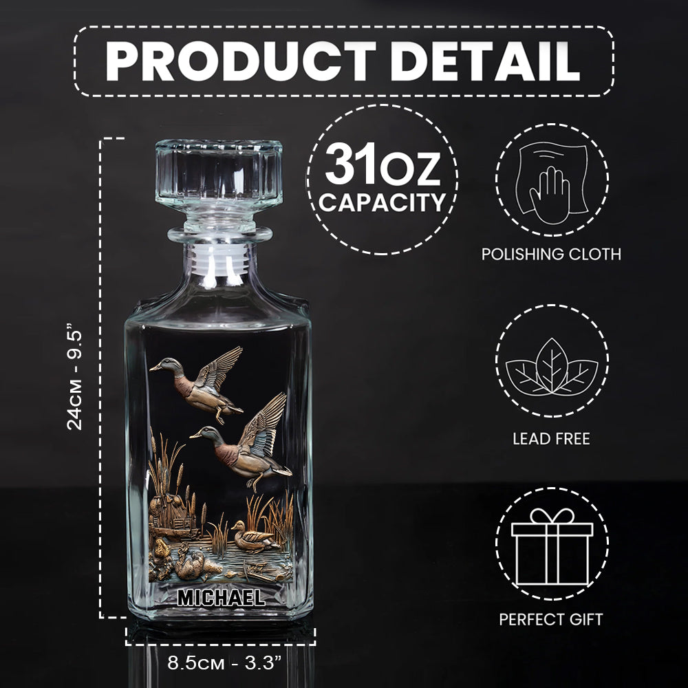 Duck Hunting - Personalized Hunting Whiskey Decanter Set