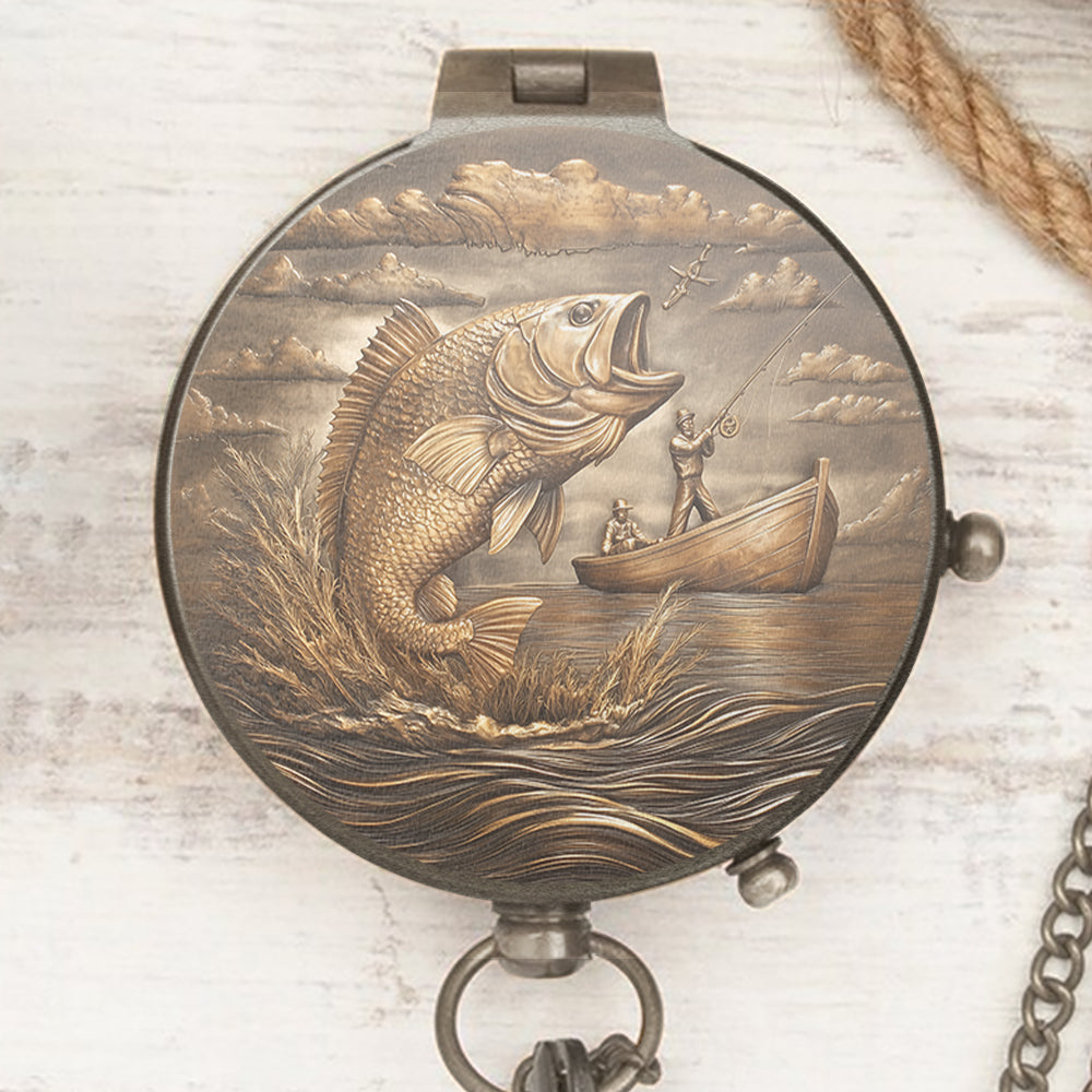 Gift For Fishing Husbandm Son, Dad... - Personalized Fishing Compass
