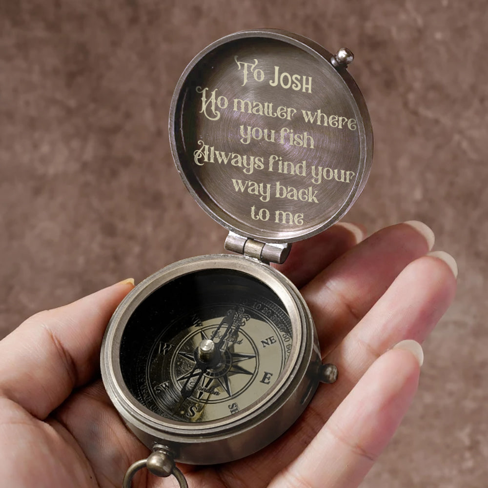 Gift For Fishing Husbandm Son, Dad... - Personalized Fishing Compass