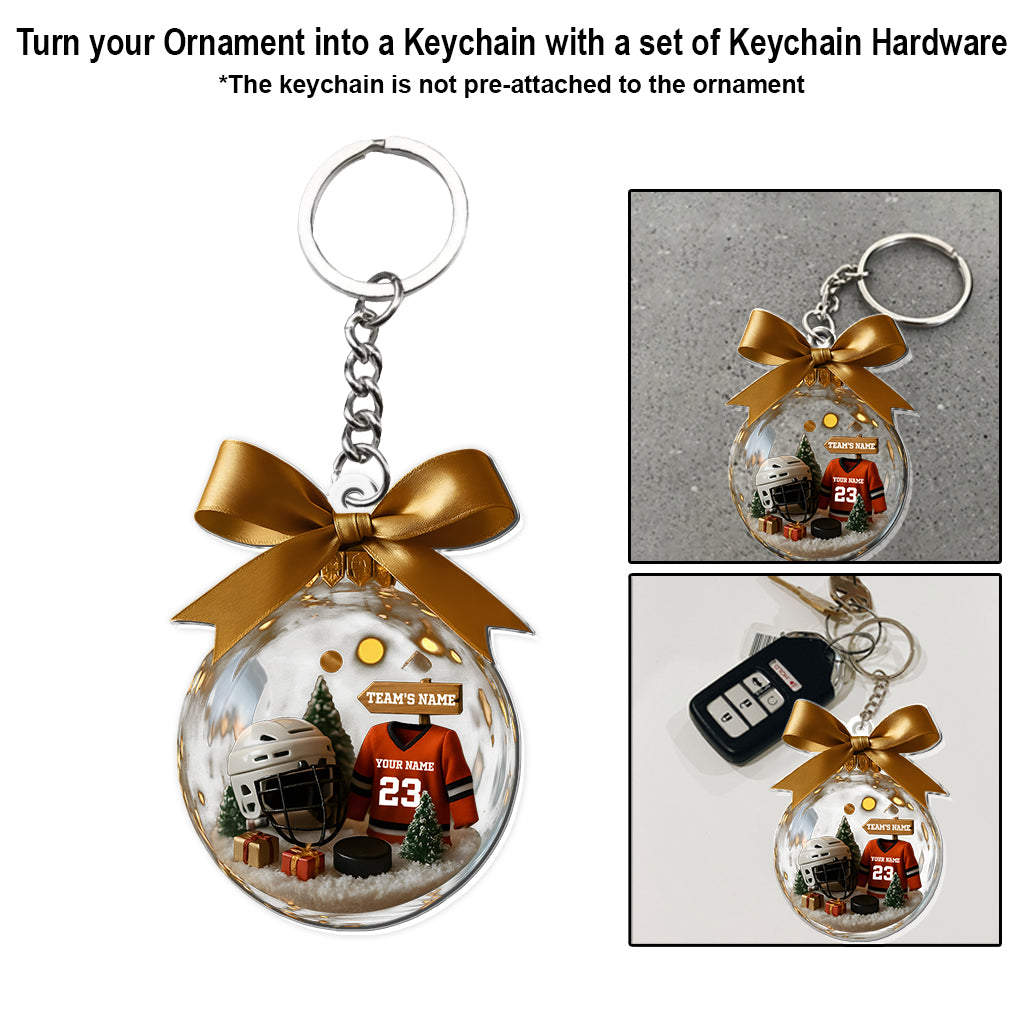 Hockey Season Is Coming - Personalized Hockey Transparent Ornament