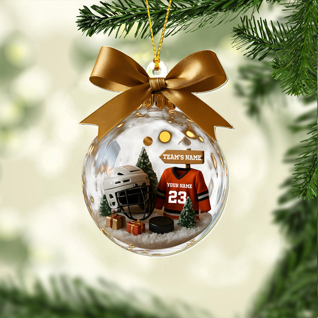 Hockey Season Is Coming - Personalized Hockey Transparent Ornament