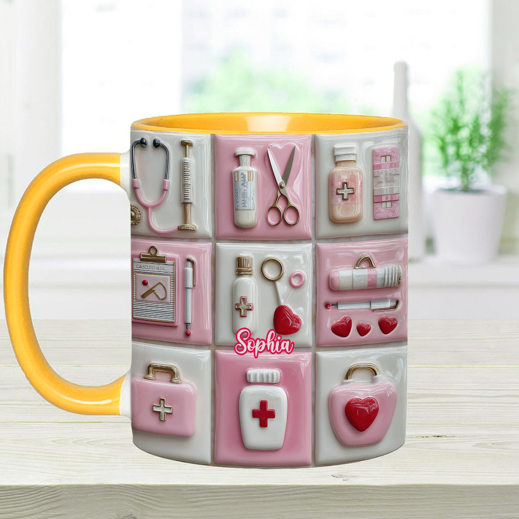Love Nurse Life - Personalized Nurse Accent Mug