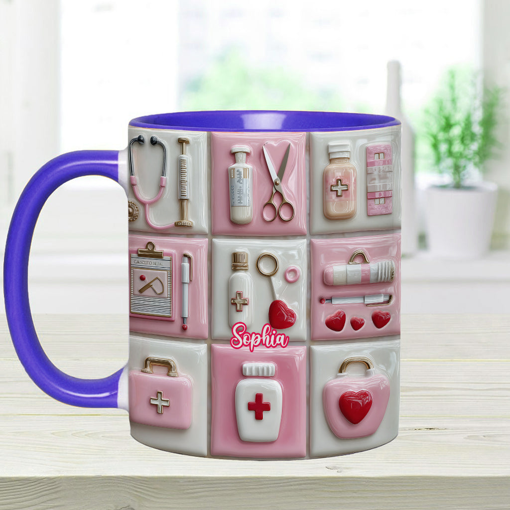 Love Nurse Life - Personalized Nurse Accent Mug