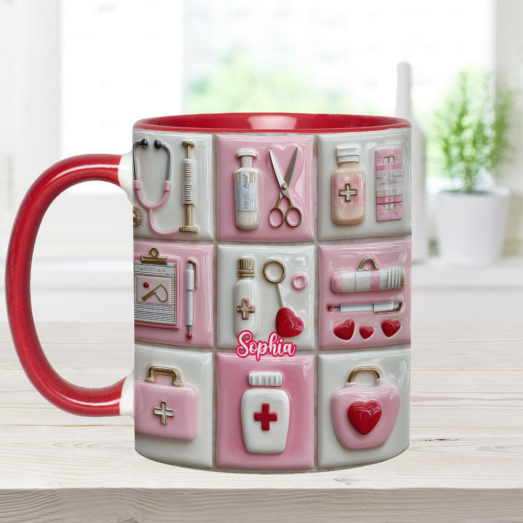 Love Nurse Life - Personalized Nurse Accent Mug