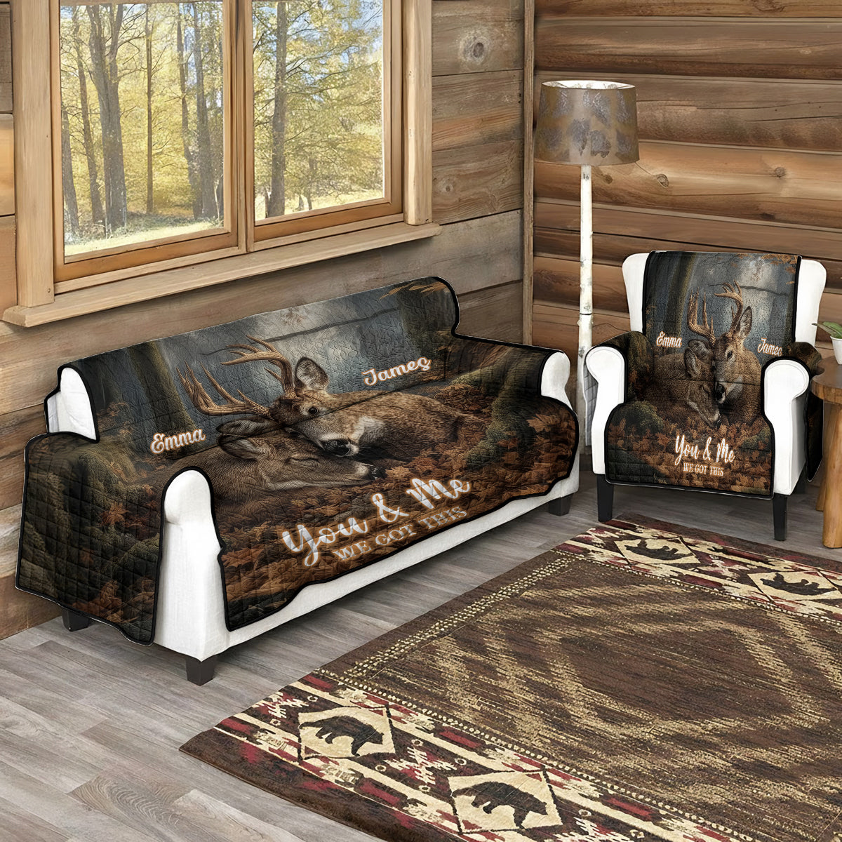 You & Me - Personalized Hunting Sofa/Couch Cover