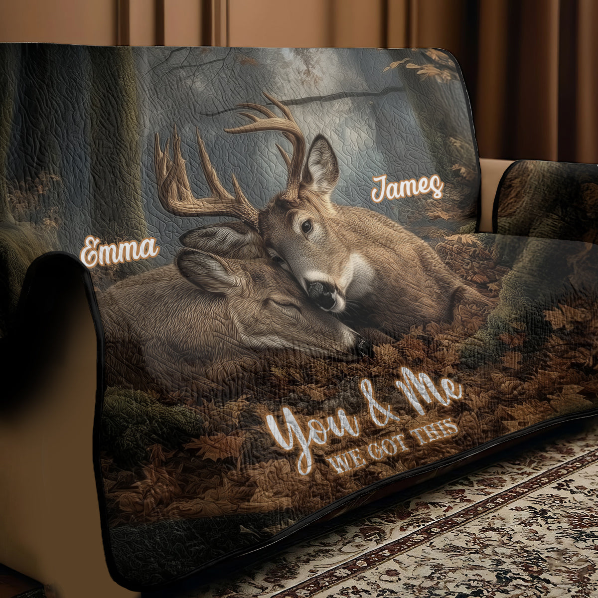 You & Me - Personalized Hunting Sofa/Couch Cover