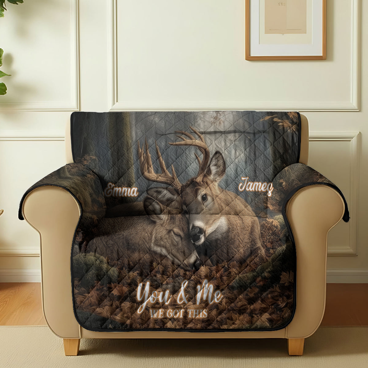 You & Me - Personalized Hunting Sofa/Couch Cover