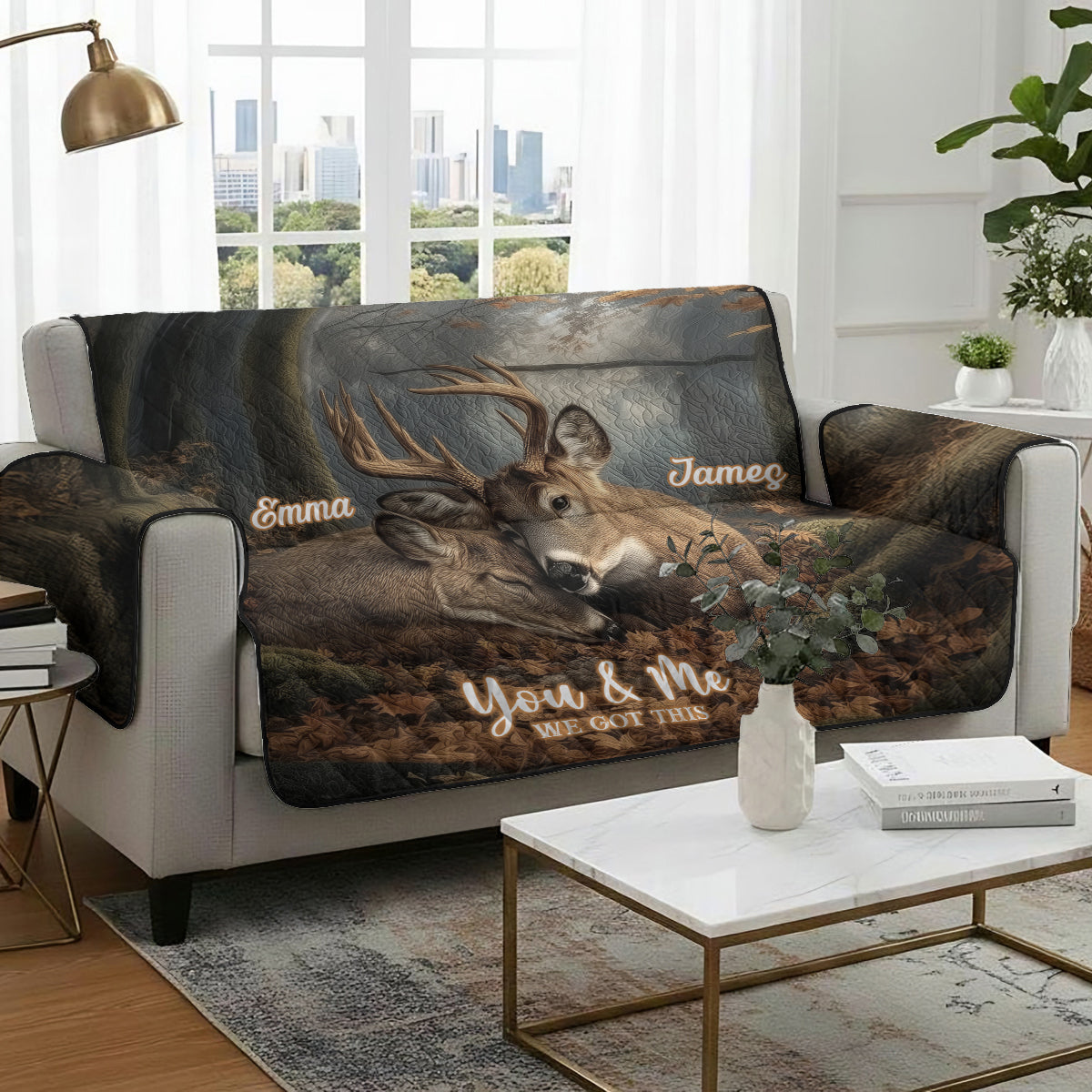You & Me - Personalized Hunting Sofa/Couch Cover