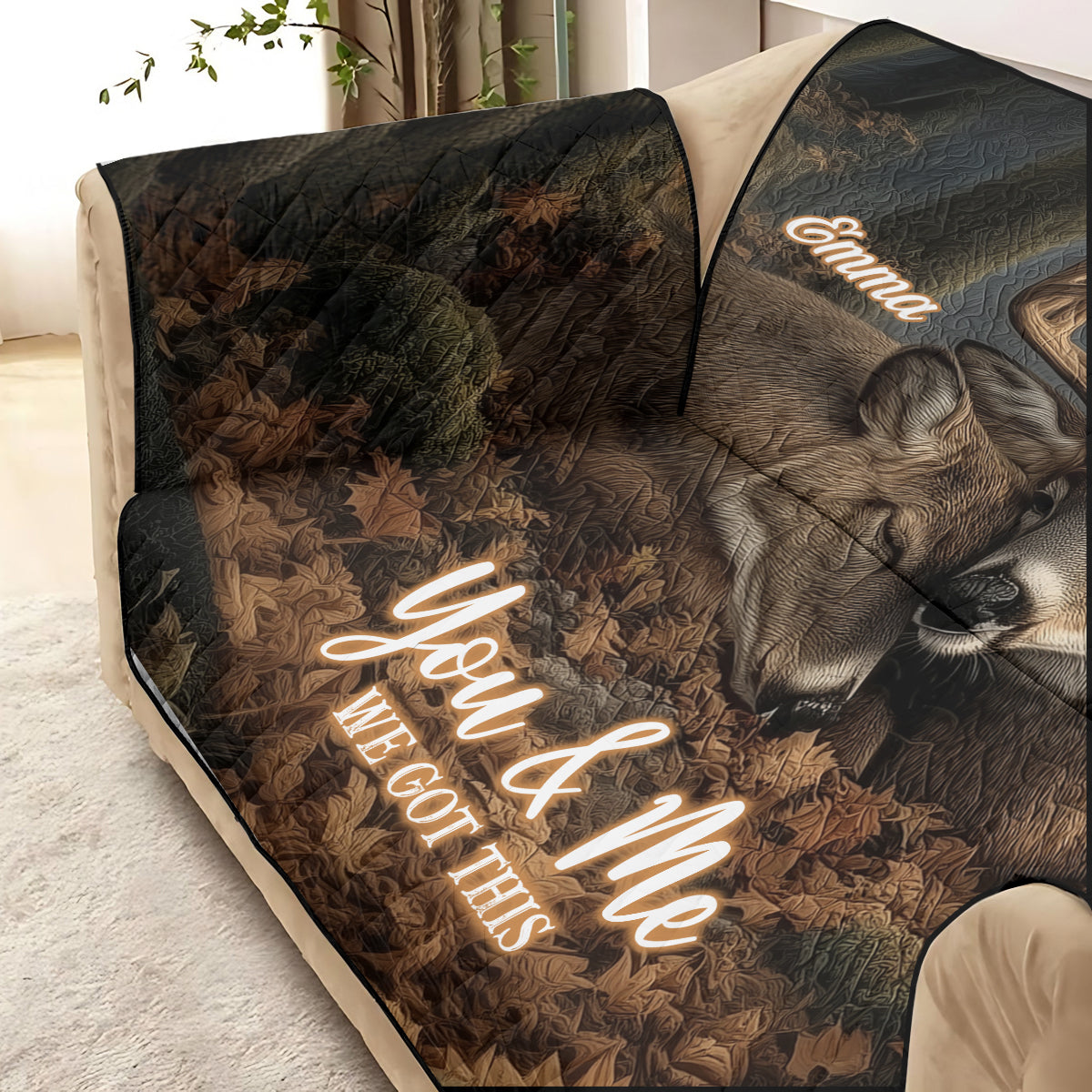 You & Me - Personalized Hunting Sofa/Couch Cover