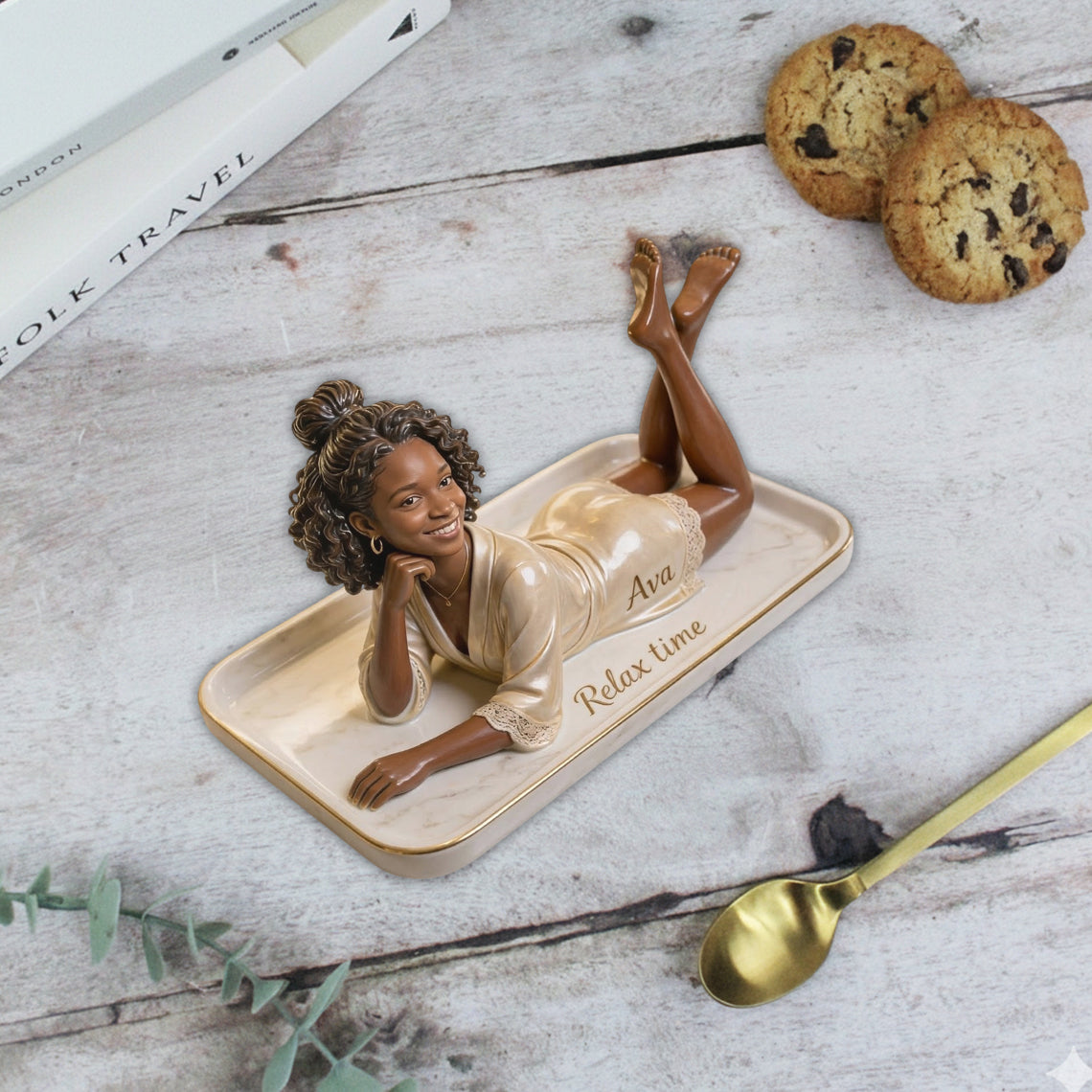 Décor de Salle de Bain Femme - Plateau Personnalisé d'Amour de Soi