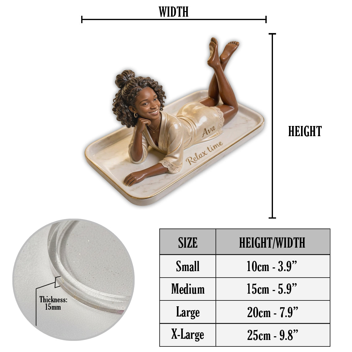 Décor de Salle de Bain Femme - Plateau Personnalisé d'Amour de Soi