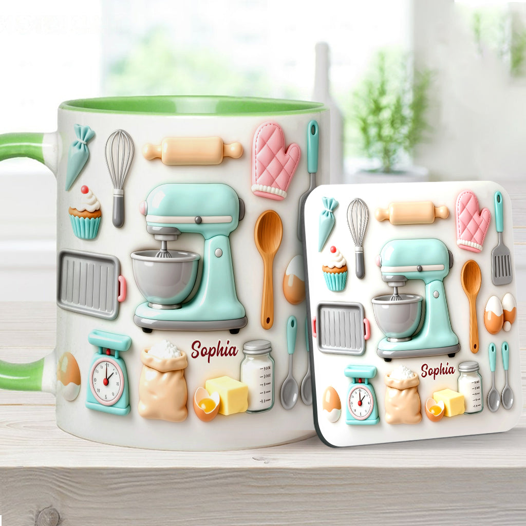 Love Baking - Personalized Baking Accent Mug & Coaster