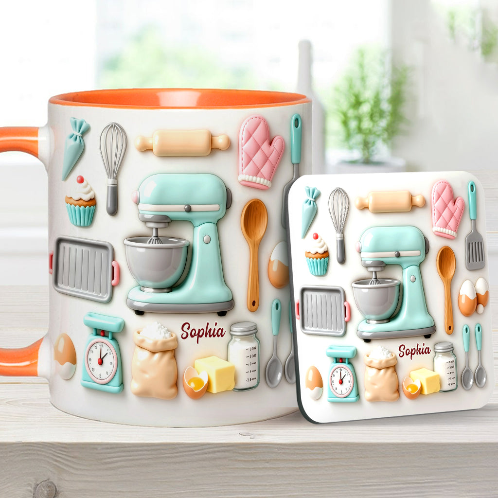 Love Baking - Personalized Baking Accent Mug & Coaster