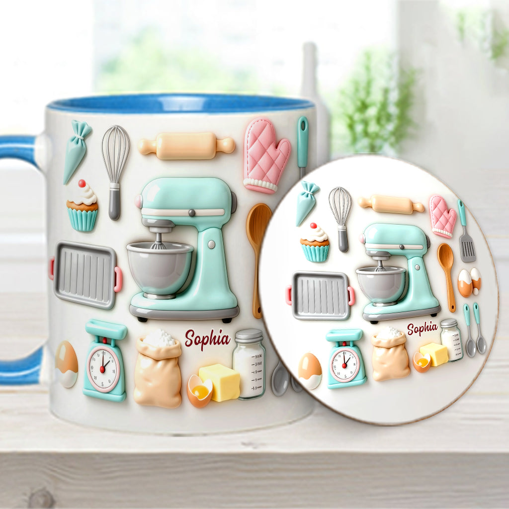 Love Baking - Personalized Baking Accent Mug & Coaster