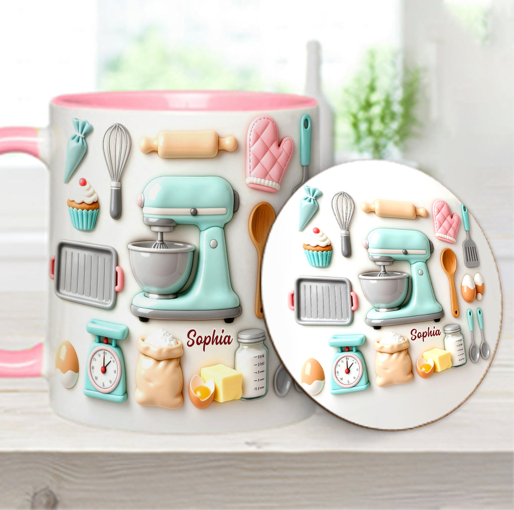 Love Baking - Personalized Baking Accent Mug & Coaster