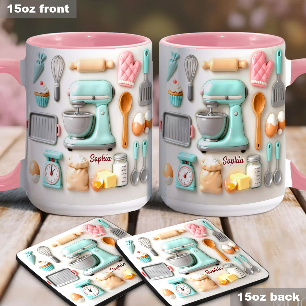 Love Baking - Personalized Baking Accent Mug & Coaster