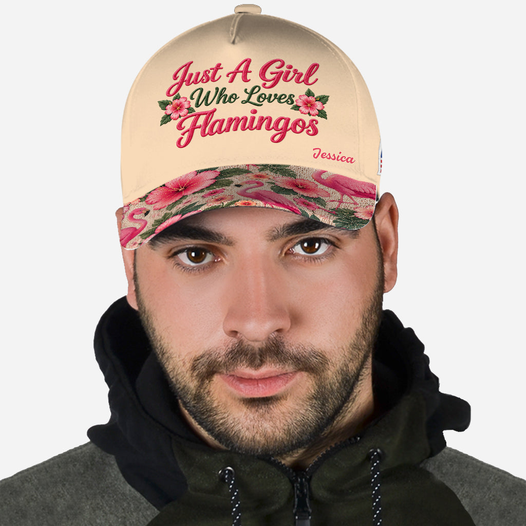 Just A Girl Who Loves Flamingos - Personalized Flamingo Classic Cap