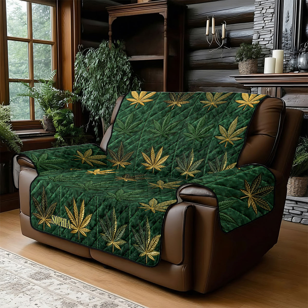 Magic Cover - Personalized Weed Quilted Sofa/Couch Cover