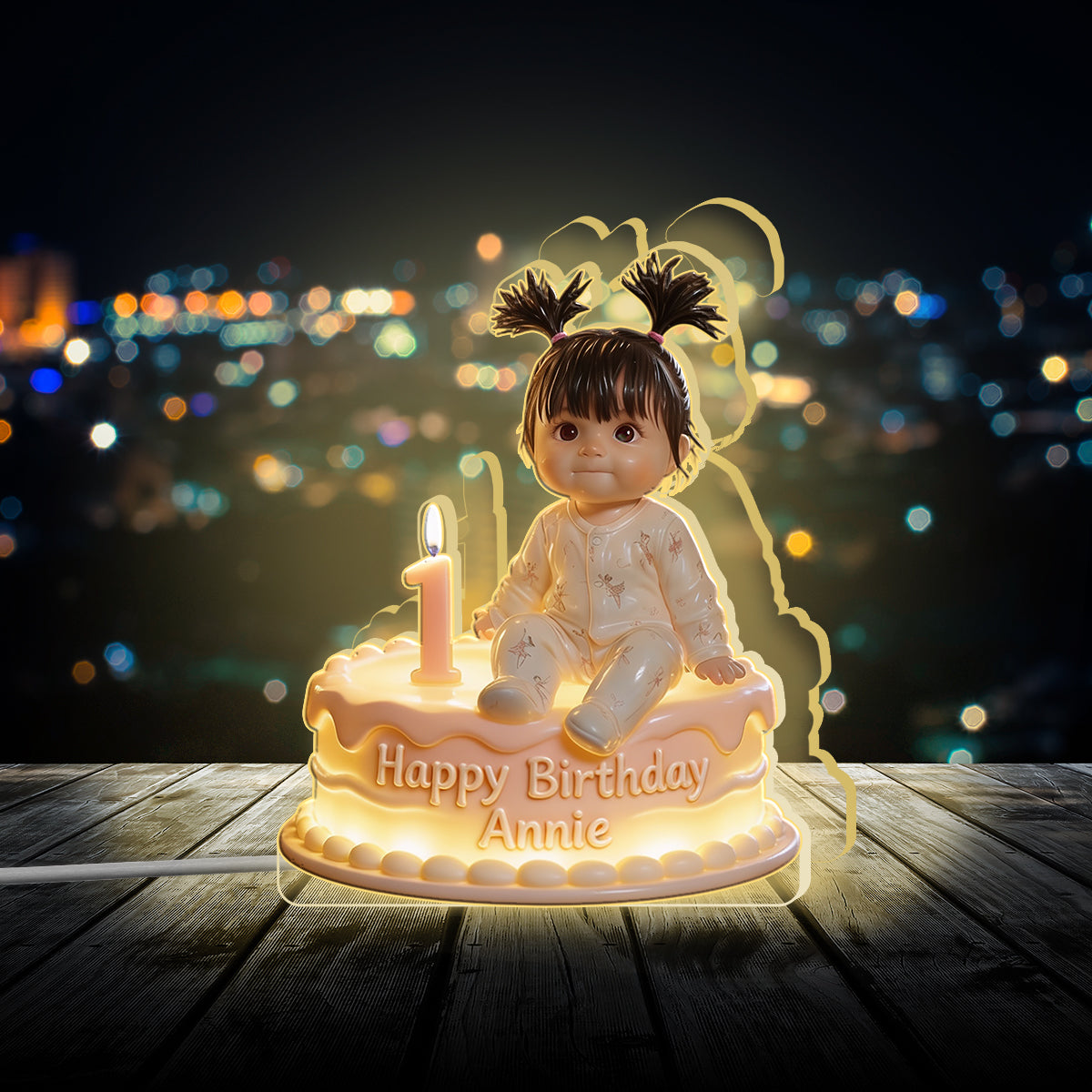 Kid's Birthday Keepsake - Personalized Birthday Acrylic LED Night Light