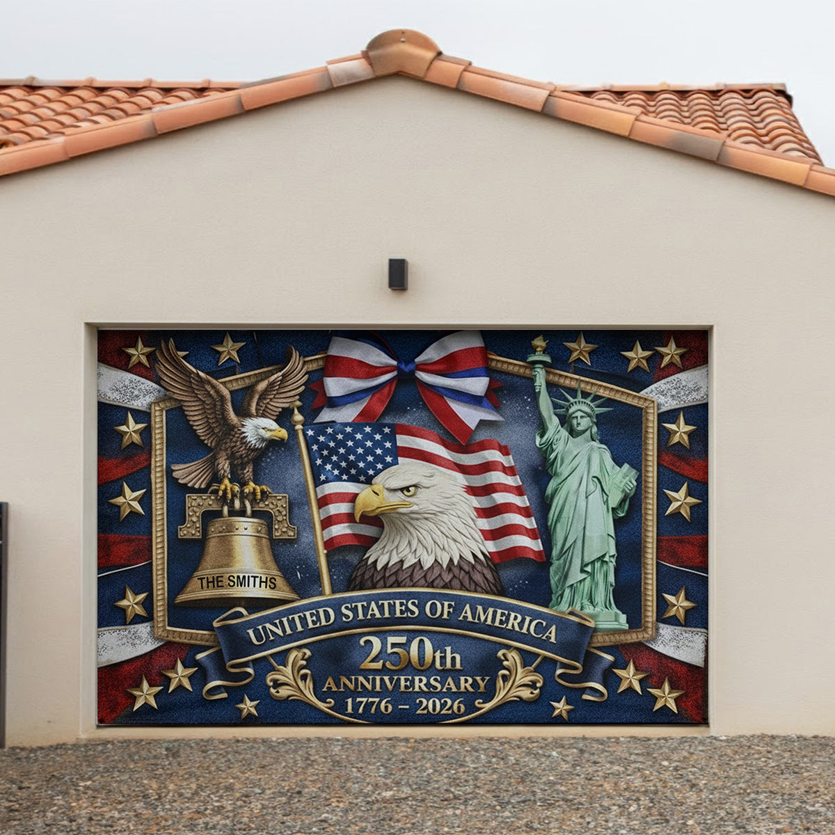 USA 250th Anniversary - Personalized Patriot Garage Door Banner