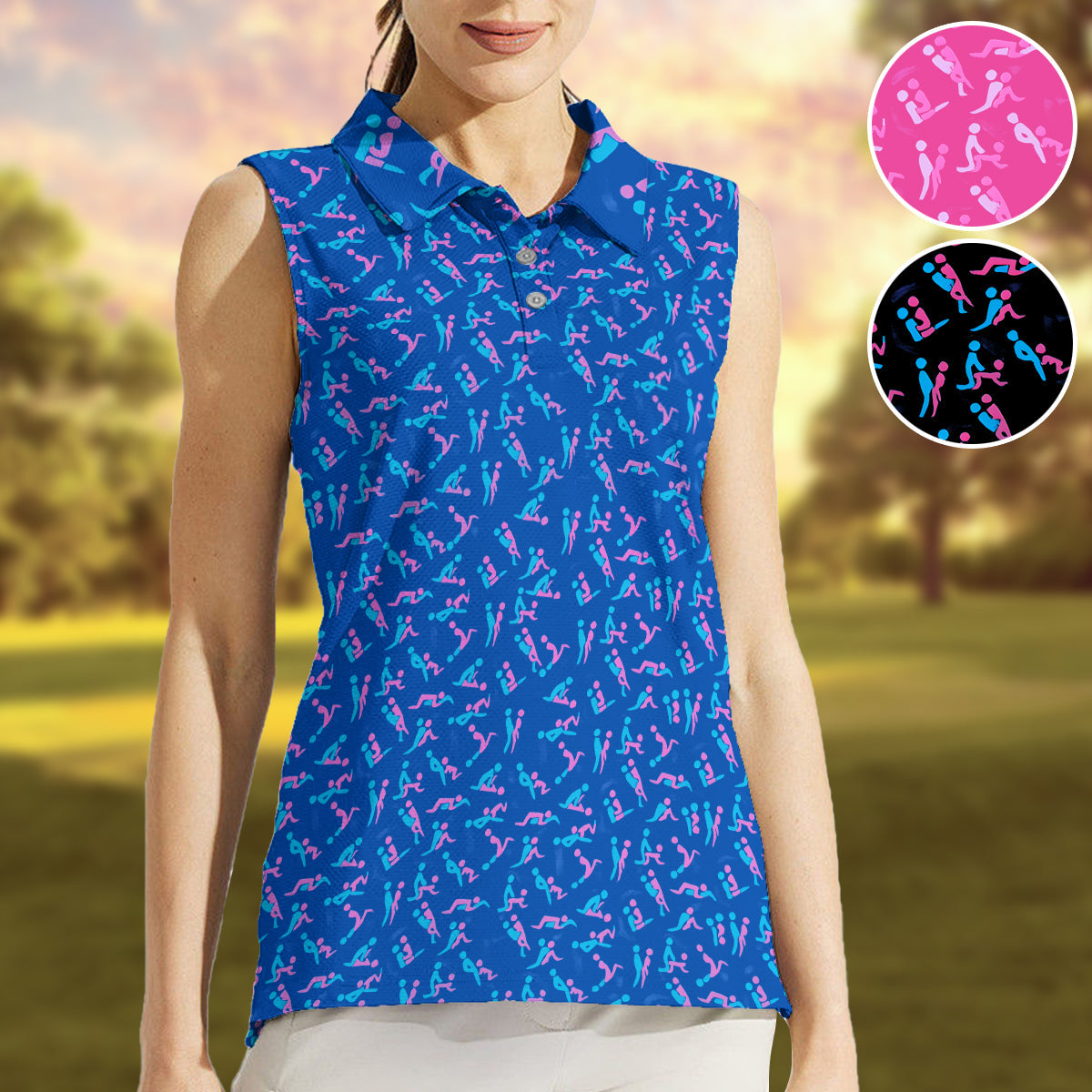 Funny Gift For Her - Personalized Couple Sleeveless Polo Shirt