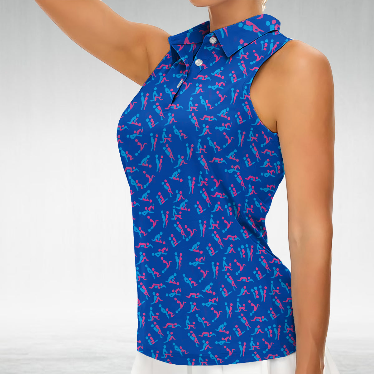 Funny Gift For Her - Personalized Couple Sleeveless Polo Shirt