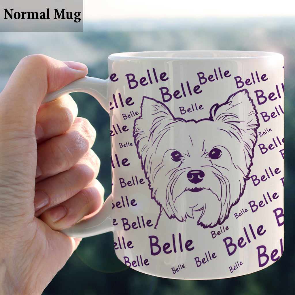 Unique Pet Gift, Badly Drawn Minimalist - Personalized Dog Mug