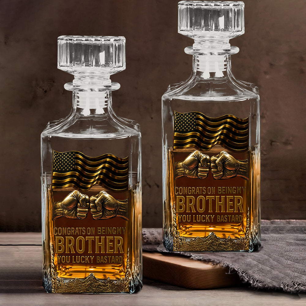 Congrat On Being My Brother - Personalized Sibling Whiskey Glass