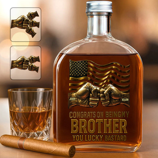 Congrat On Being My Brother - Personalized Sibling Wine Bottle