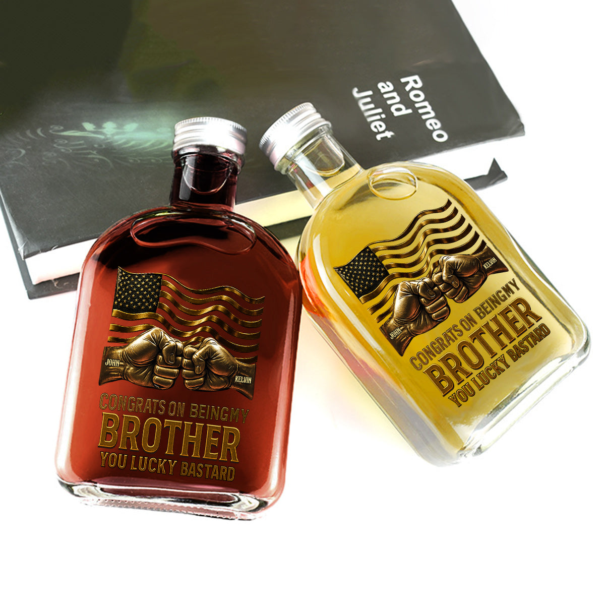 Congrat On Being My Brother - Personalized Sibling Wine Bottle