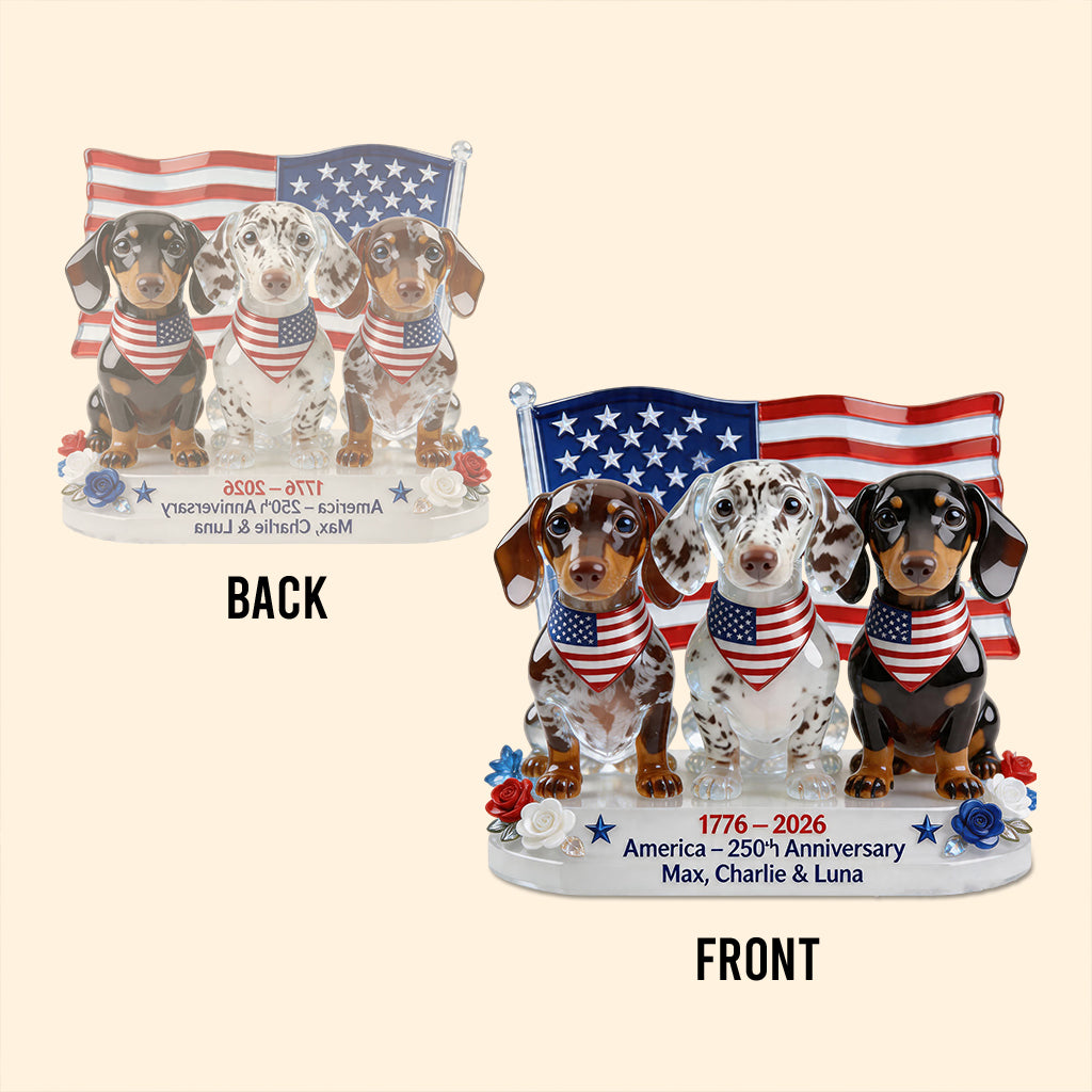 USA 250. Jubiläum - Personalisierte Hundeschild aus Acryl