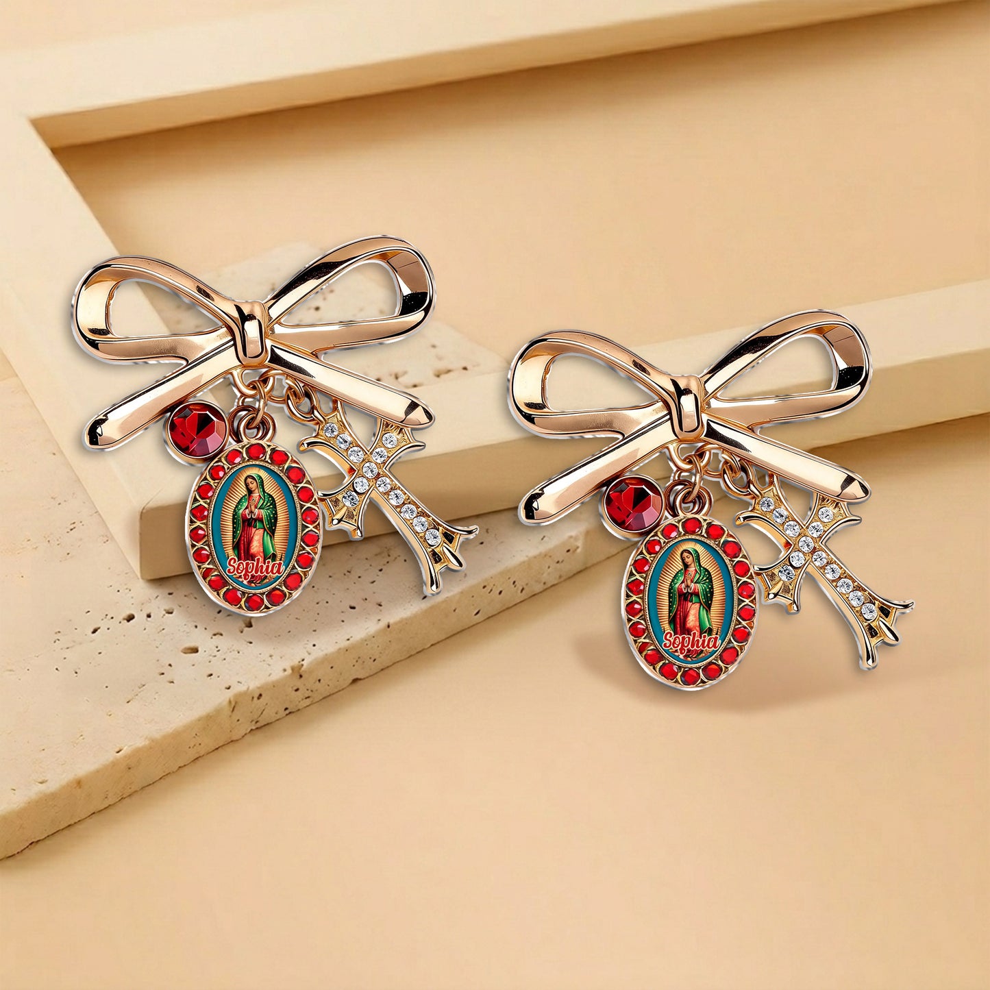 Unsere Dame von Guadalupe - Personalisierte Christliche 3D Prägeemaille-Nadel