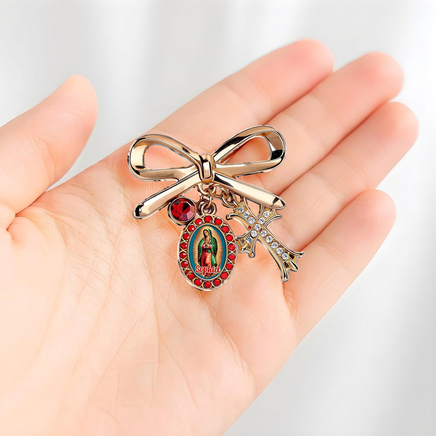 Unsere Dame von Guadalupe - Personalisierte Christliche 3D Prägeemaille-Nadel