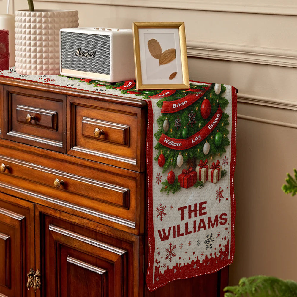 Merry Christmas - Personalized Family Table Runner